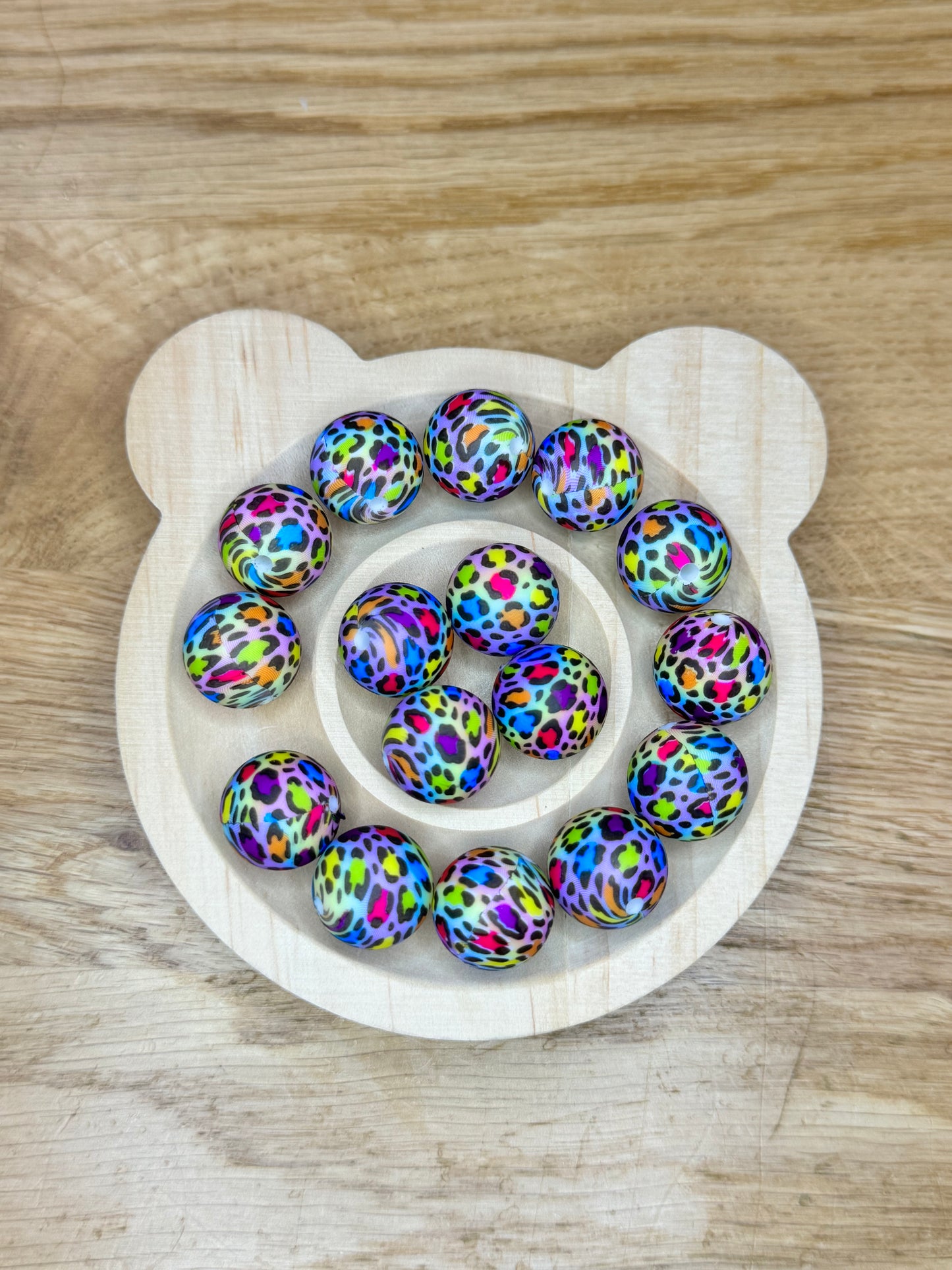 15mm 90’s Leopard Silicone Bead