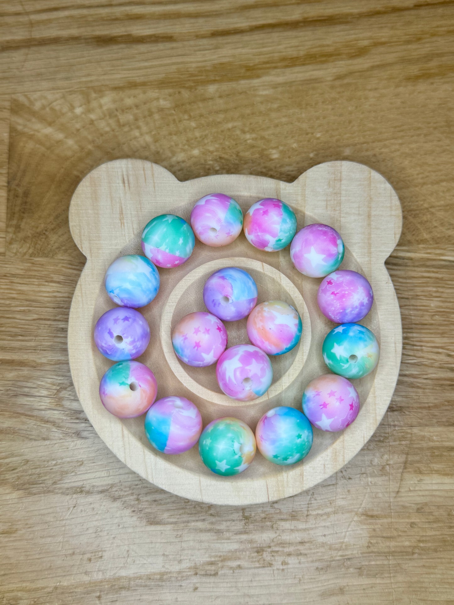 15mm Watercolor Galaxy Silicone Bead