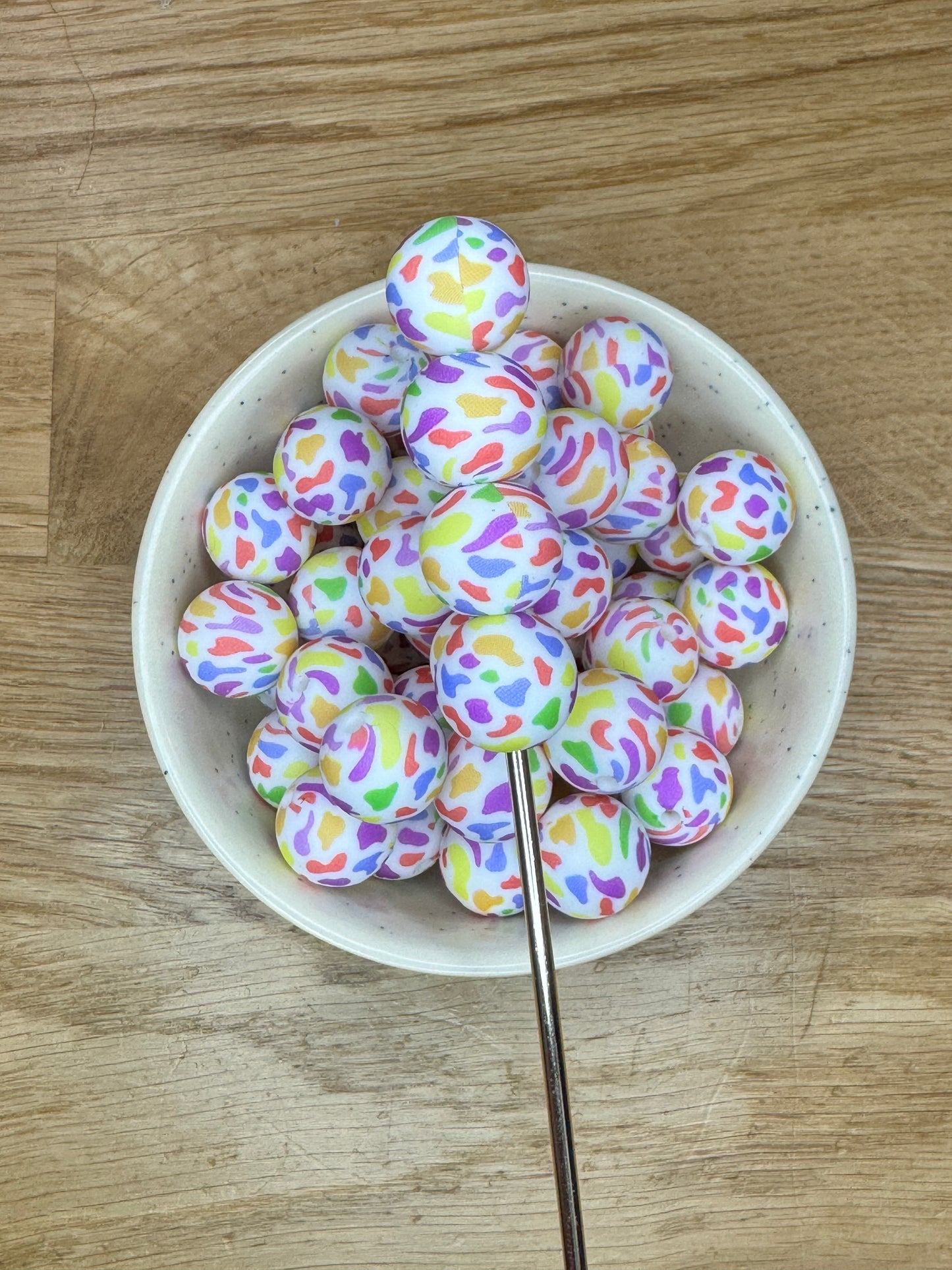 15mm 90’s Cheetah Silicone Bead