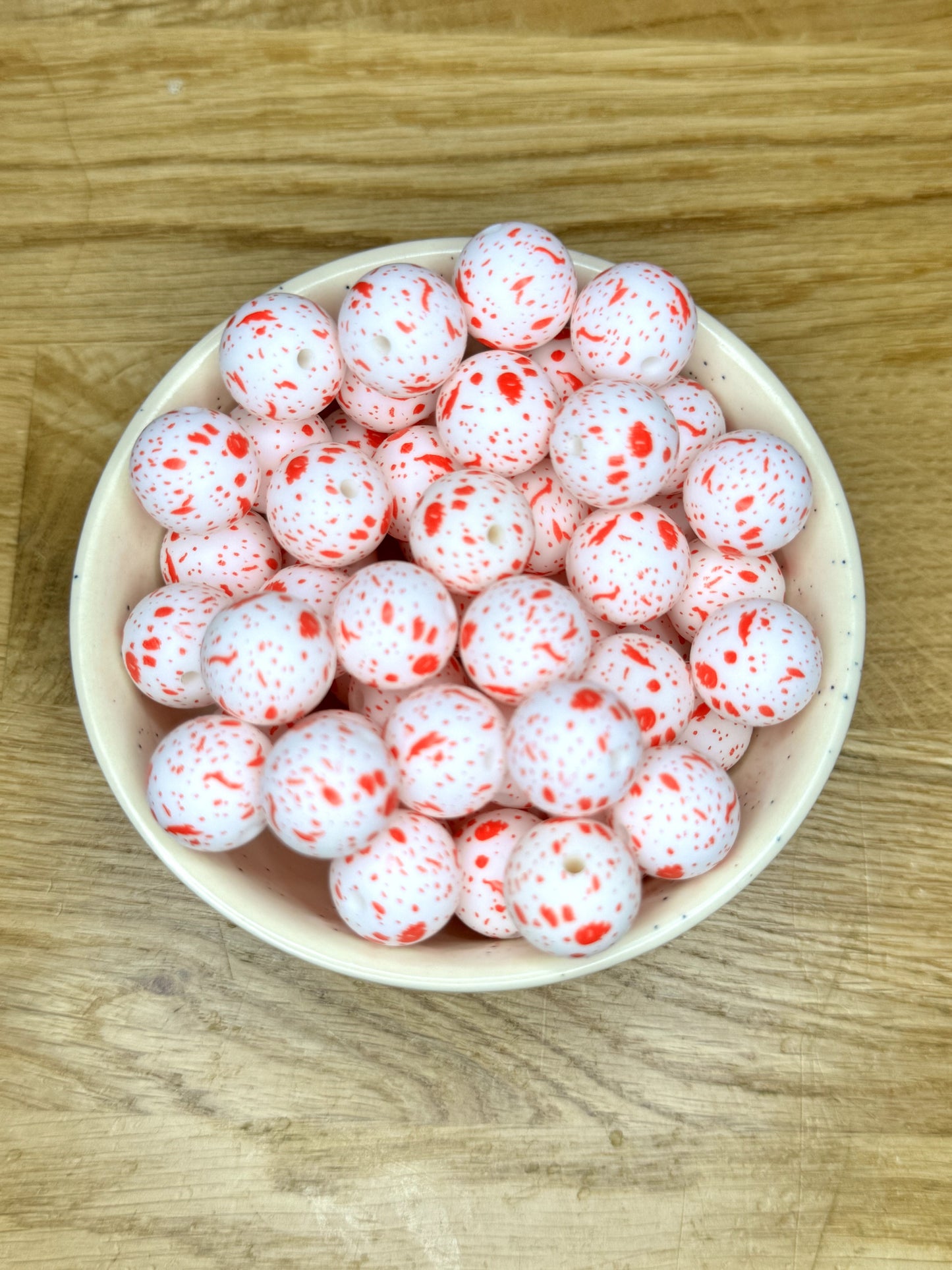 15mm Blood Splatter Bead