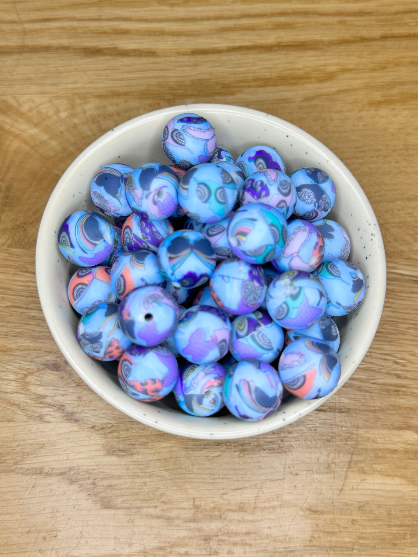 15mm Butterfly Sky Silicone Bead