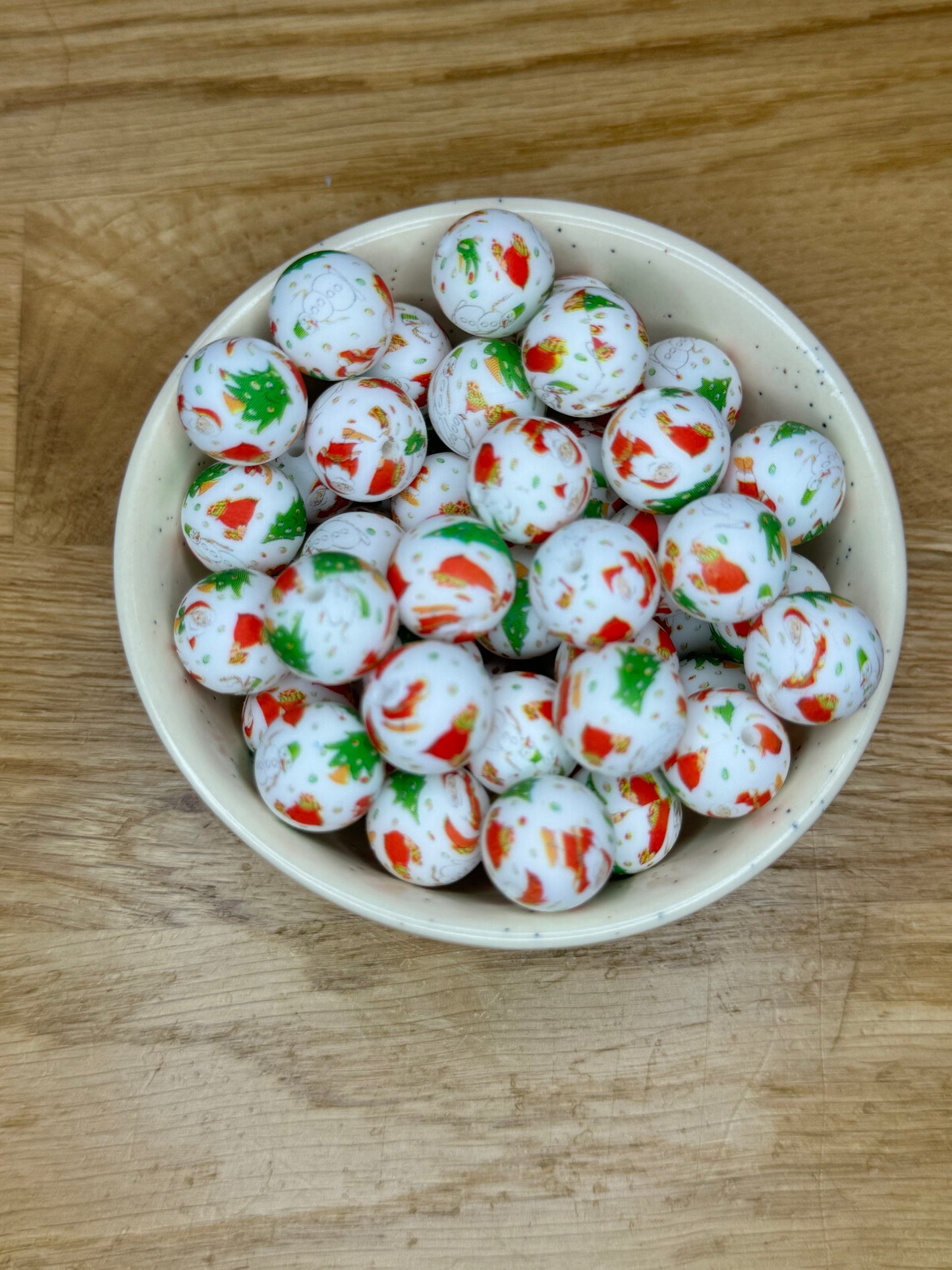15mm Classic Christmas Silicone Bead