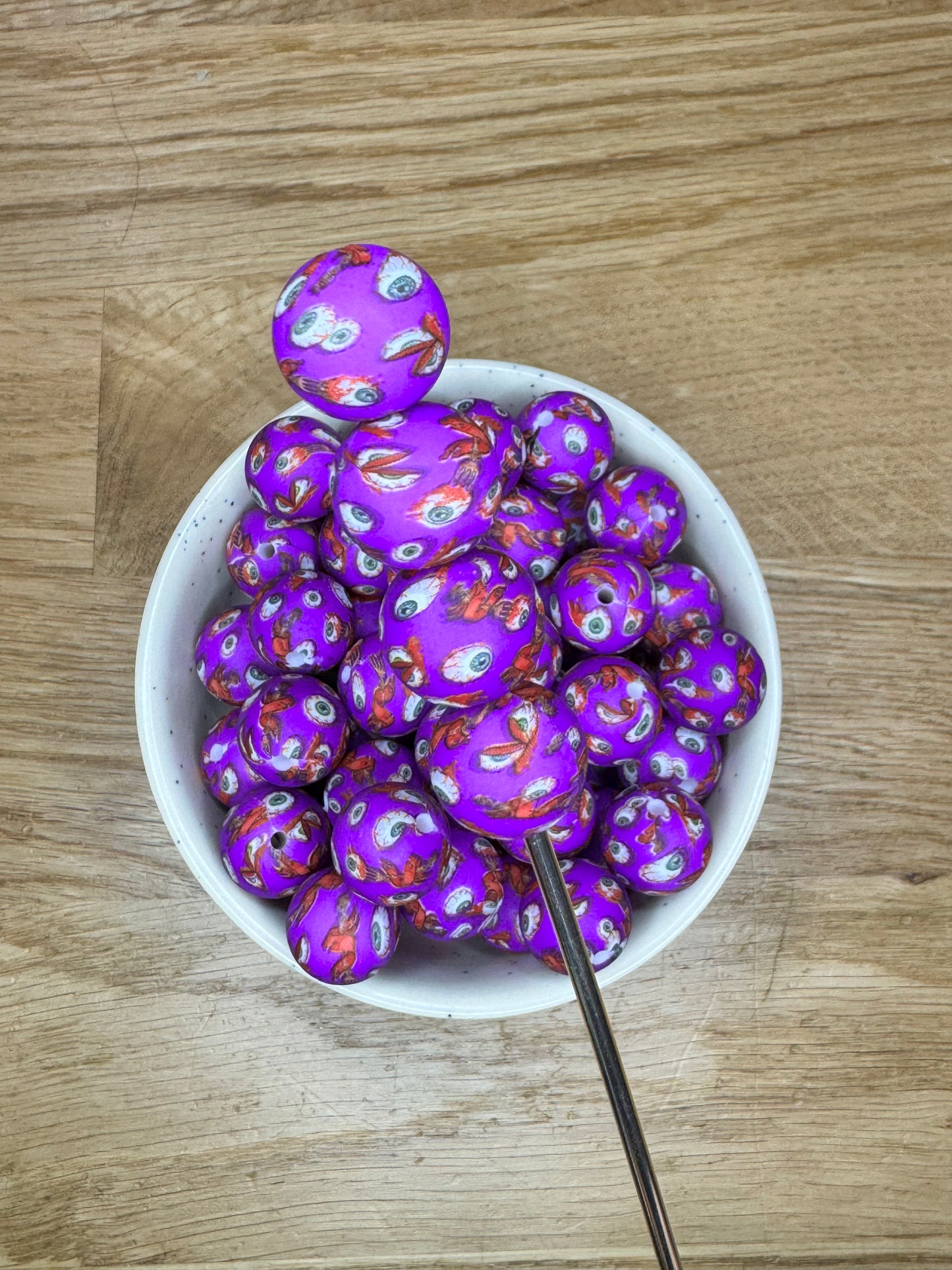 15mm Eyeballs for Dinners Silicone Bead