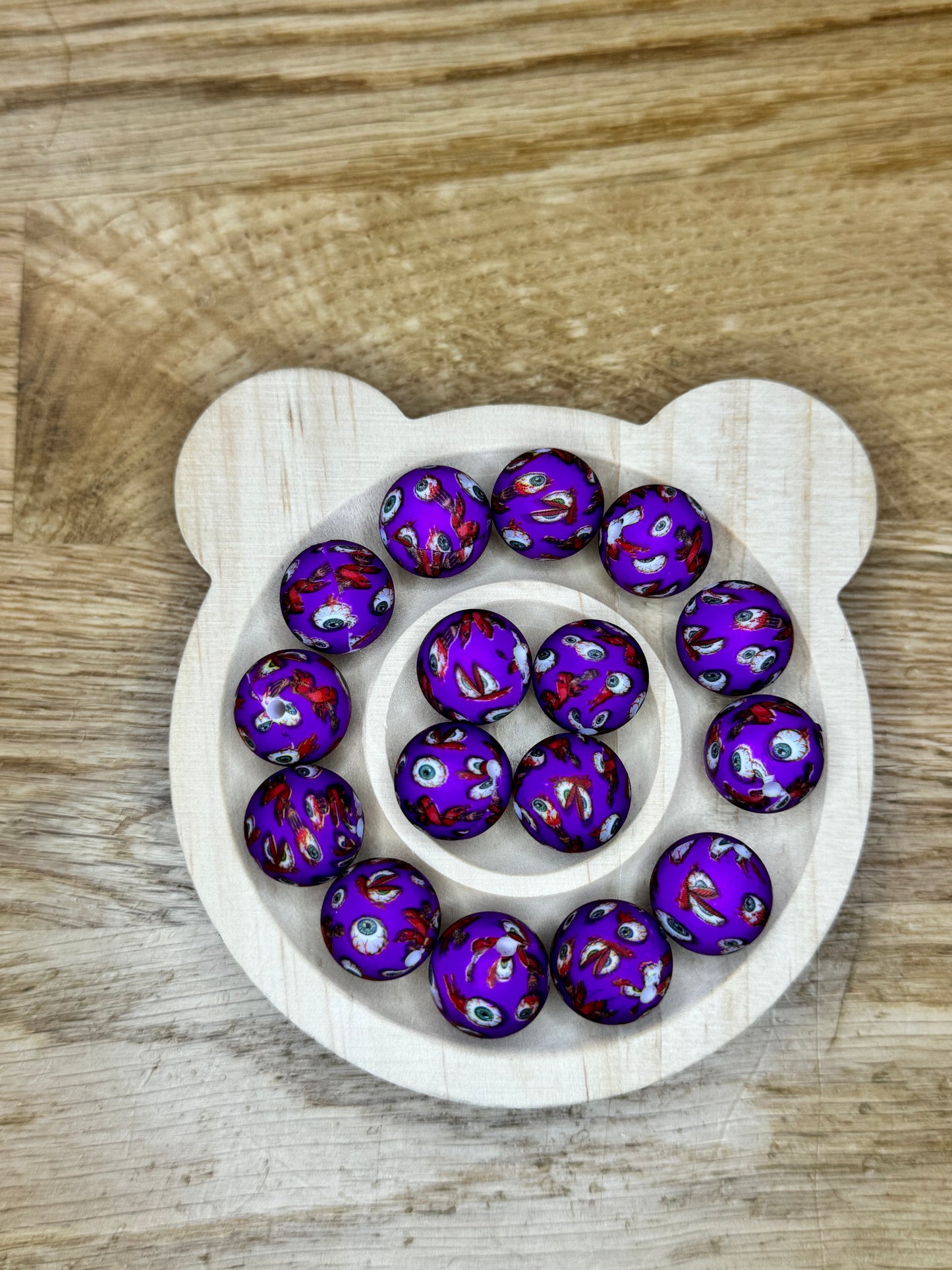 15mm Eyeballs for Dinners Silicone Bead