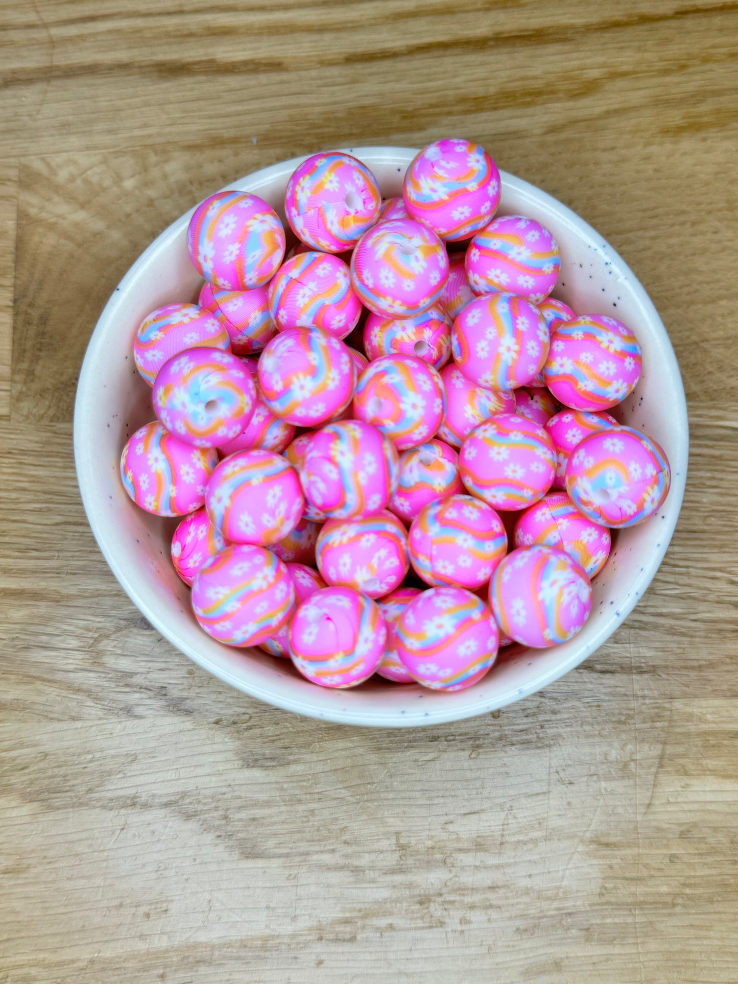 15mm Retro Daisy Silicone Bead