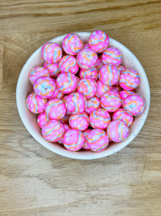 15mm Retro Daisy Silicone Bead