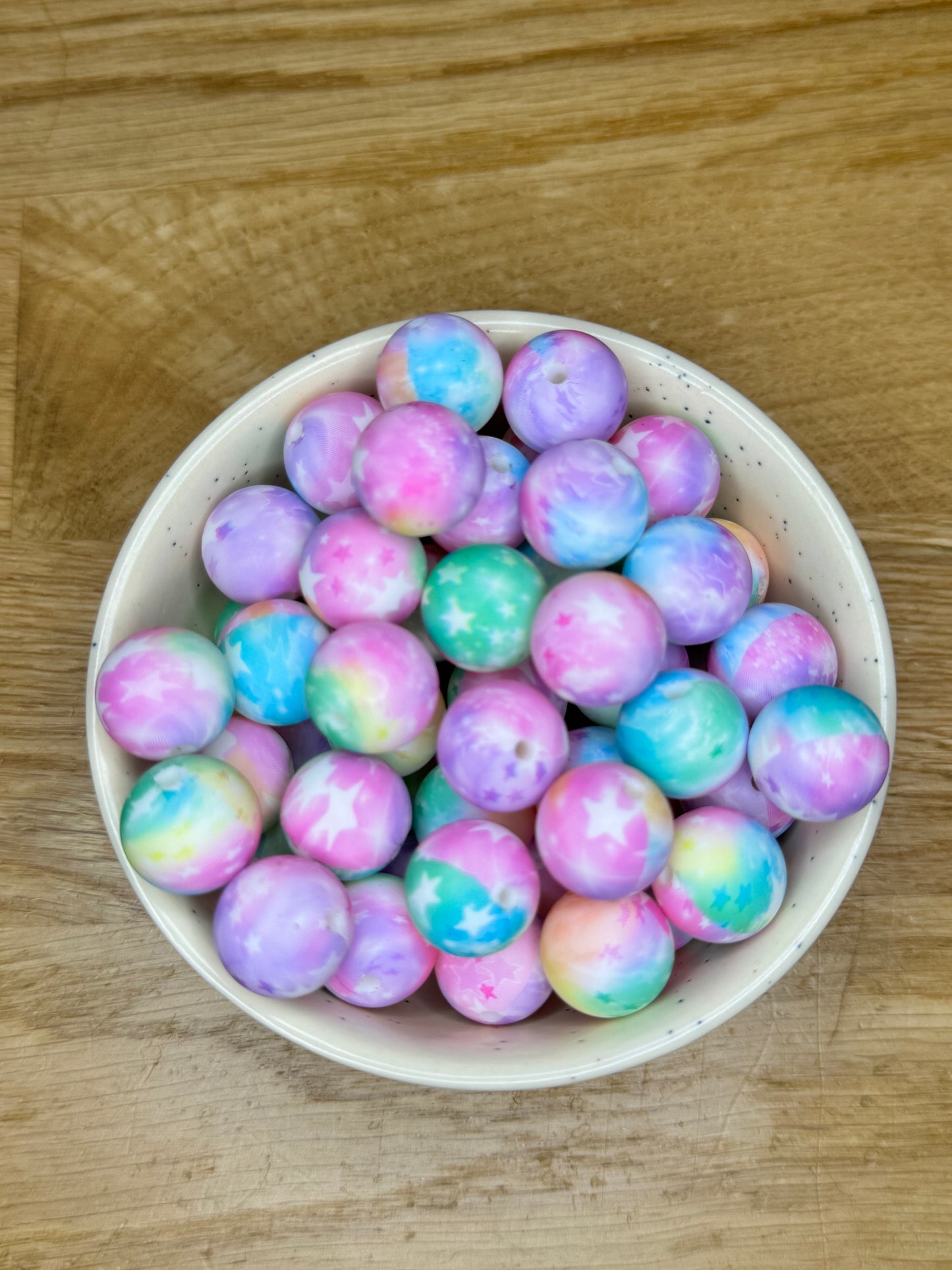 15mm Watercolor Galaxy Silicone Bead